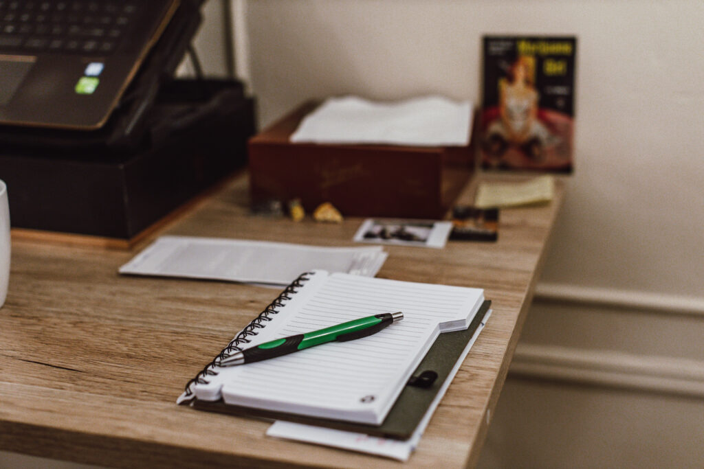 AWARD Creative Content founder and operator Andrew Ward's desk