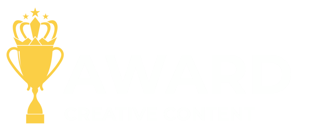 AWARD Creative Content logo featuring a gold trophy icon, representing professional freelance copywriter and SEO services.